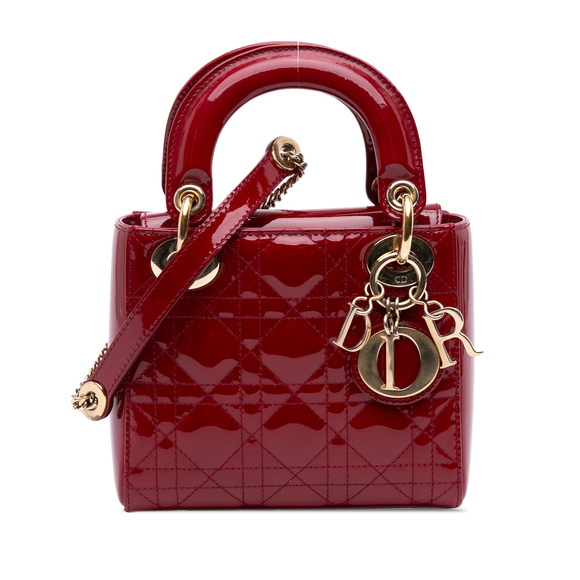 Pre-Loved Dior Mini Patent Cannage Lady Dior - Picture 1 of 9
